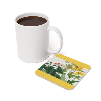 Clerodendrum & Rudbeckia by Tanigami Kônan Cork Back Coaster