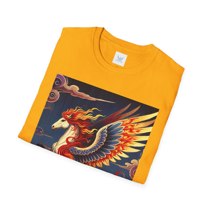 Flame-Winged Horse at Sunset Softstyle T-Shirt