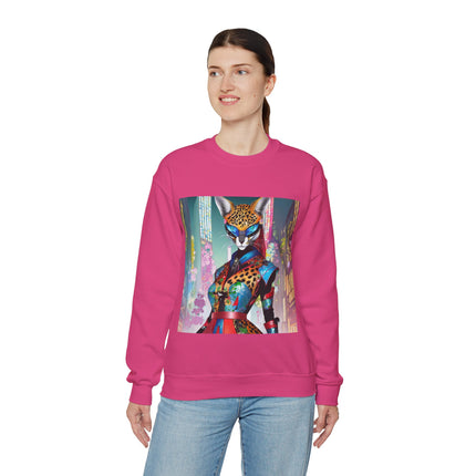 Cyber Cat Glamour Unisex Heavy Blend™ Crewneck Sweatshirt