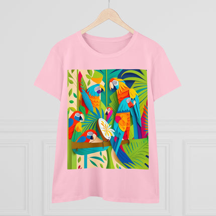 Colorful Macaws Women's Midweight Cotton Tee