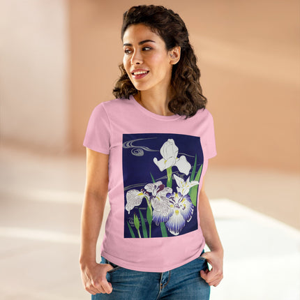 Irises by Kogyo Tsukioka Women's Midweight Cotton Tee