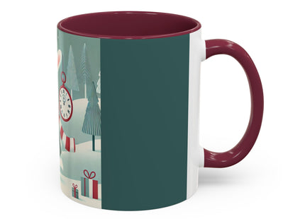 Candy Cane Timekeeper Bunny Colorful Mugs (11oz, 15oz)