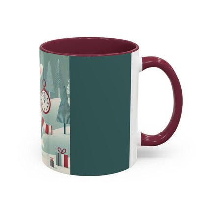 Candy Cane Timekeeper Bunny Colorful Mugs (11oz, 15oz)