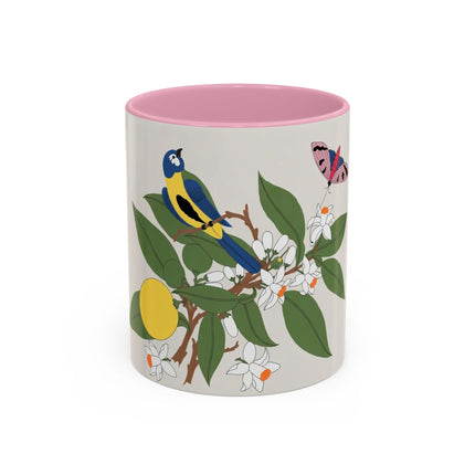 Blue Tit & Butterfly Colorful Mugs – Spring Harmony & Delicate Beauty