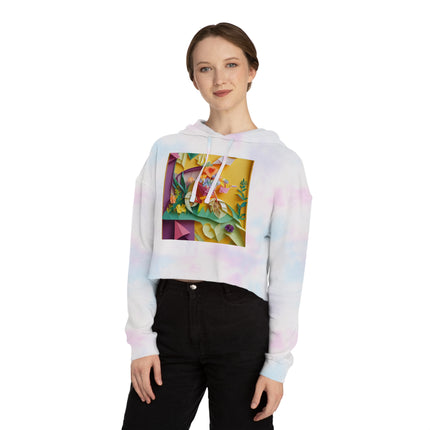 Origami Bicycle Women’s Cropped Hooded Sweatshirt