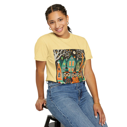 Night of the Trick-or-Treating Owlets Unisex Garment-Dyed T-shirt