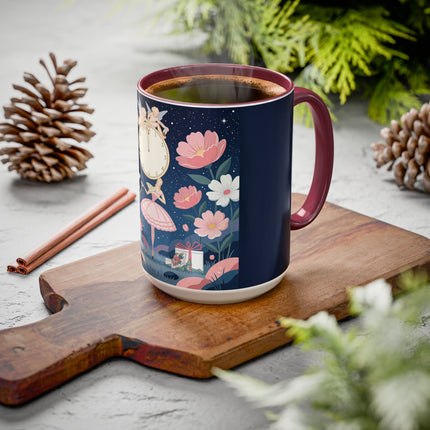🕛🌸 Midnight Waltz Before Christmas Colorful Mug – Art Deco Holiday Fantasy