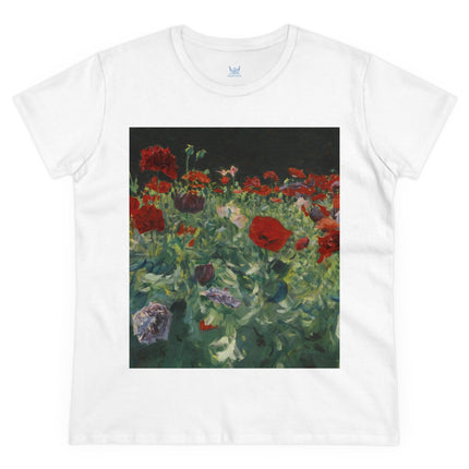 Poppies (A Study of Poppies for Carnation, Lily, Lily, Rose) by John Singer Sargent Women's Midweight Cotton Tee