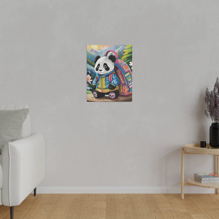 Baby Panda Matte Canvas, Stretched, 0.75"