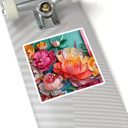 Peonies in Full Bloom Kiss-Cut Stickers (4 Sizes)
