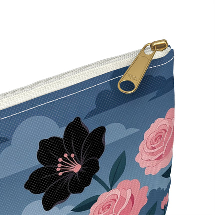 🌹🎭 The Rose Masquerade Promenade Accessory Pouch – Art Deco Floral Elegance