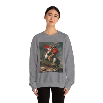 Napoleon Crossing the Alps by Jacques-Louis David Heavy Blend™ Crewneck Sweatshirt