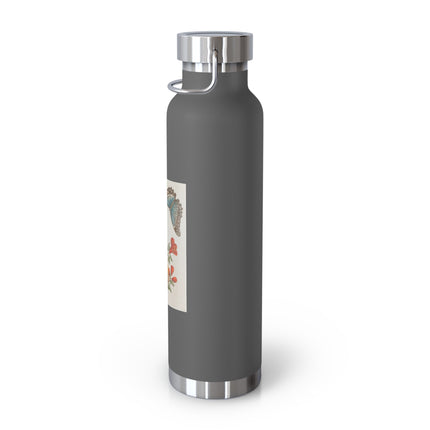 Blue Butterflies and Pomegranate by Maria Sibylla Merian Copper Vacuum Insulated Bottle, 22oz