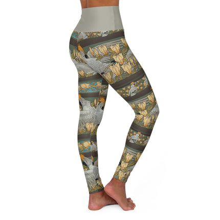 Cockatoos & Magnolia by Maurice Pillard Verneuil High Waisted Yoga Leggings (AOP)