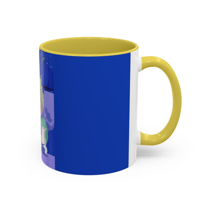 Wishes Beneath the Comet Sky Colorful Mug (11oz, 15oz) – Celestial Magic, Art Deco Elegance & Dreamy Wonder