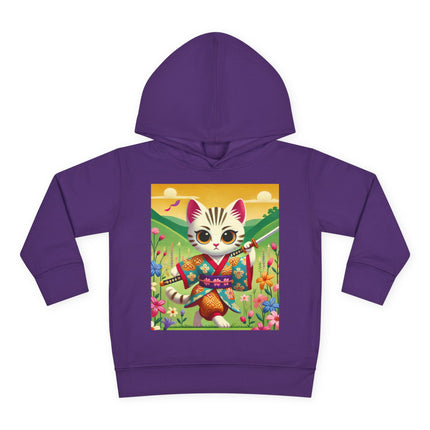 Samurai Kitten Toddler Pullover Fleece Hoodie