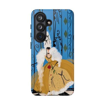 🎭🌹 The Lady At The Masquerade Gates Phone Case – Art Deco Fashion Illustration