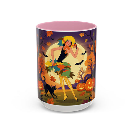🌕🍂 Autumn Song Beneath The Harvest Moon Colorful Mug – Whimsical Halloween Charm