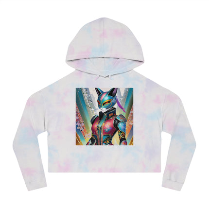 Cyberpunk Chic Cropped Hooded Sweatshirt