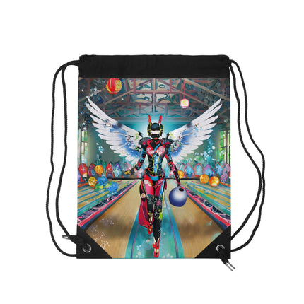 Samurai Robot Angels Drawstring Bag