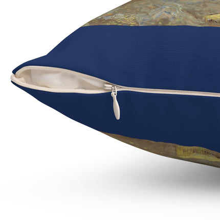 Fishing Boats on the Beach at Saintes-Maries by Vincent Van Gogh Spun Polyester Square Pillow