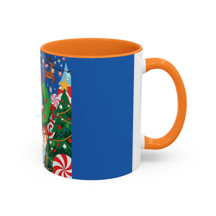 🦌🍬 The Lady Of The Peppermint Christmas Garden Colorful Mug – Colorful Art Deco Holiday Fantasy