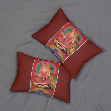 July & Ruby (from the Gem Series) by Sofia Chiostri Spun Polyester Lumbar Pillow