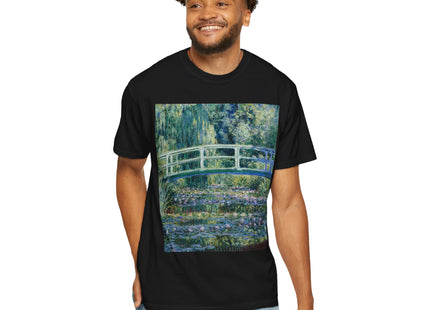 Water Lilies and Japanese Bridge by Claude Monet Unisex Garment-Dyed T-shirt