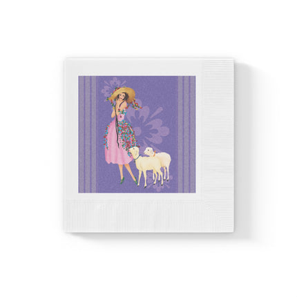 Easter Elegance White Coined Napkins