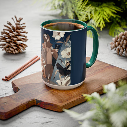 🌸✨ The Midnight Magnolia Masquerade Colorful Mug – Art Deco Nocturne