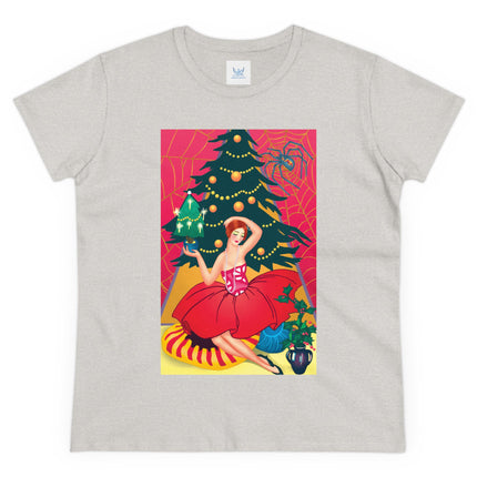 Art Deco Christmas Enchantment Women's Midweight Cotton Tee