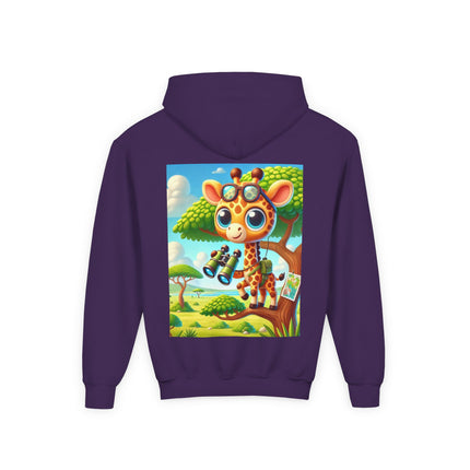 Giraffe Lookout Youth Hooded Sweatshirt – Adventure, Curiosity & Cozy Comfort