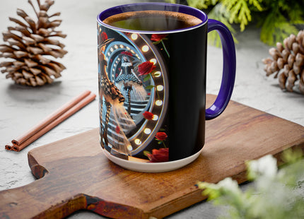 Halloween Witch Through the Mirror Colorful Mugs (11oz, 15oz)