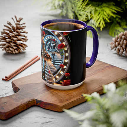 Halloween Witch Through the Mirror Colorful Mugs (11oz, 15oz)