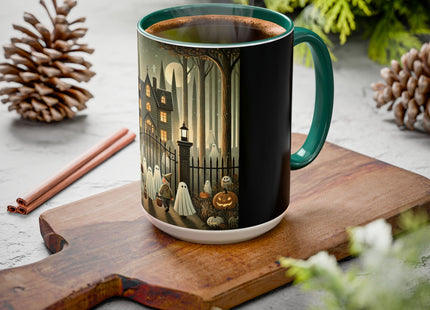Ghostly Welcome – A Halloween Night Colorful Mugs (11oz, 15oz)