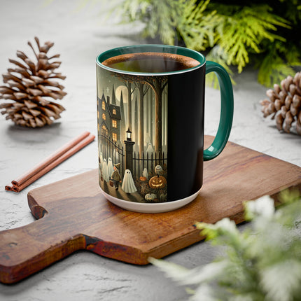 Ghostly Welcome – A Halloween Night Colorful Mugs (11oz, 15oz)