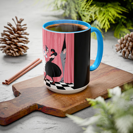 The Ladies Behind The Velvet Curtain Colorful Mugs – Art Deco Theatrical Elegance