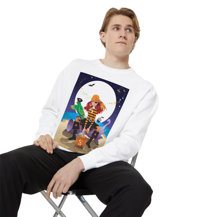 Moonlit Pirate Halloween Unisex Garment-Dyed Sweatshirt