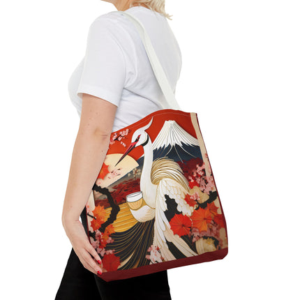 Crane at an Autumn Vineyard Tote Bag (AOP)