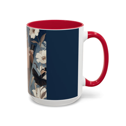 🌸✨ The Midnight Magnolia Masquerade Colorful Mug – Art Deco Nocturne