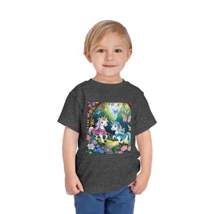 Baby Unicorns and Fluttering Butterflies Toddler Short Sleeve Tee
