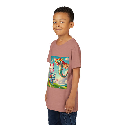 Geisha Kitten and the Dragon Kite Youth Short Sleeve Tee