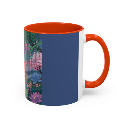 The Lady Of The Cherry Blossoms Colorful Mugs – Art Deco Spring Elegance