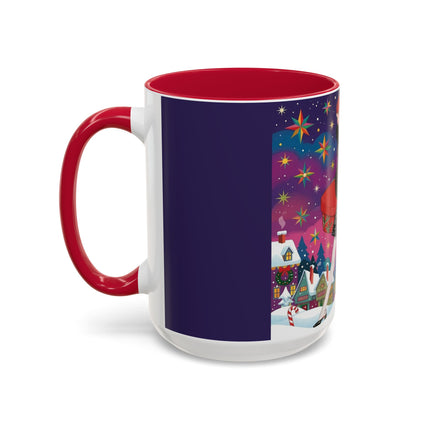 🎁✨ The Lady Of The Christmas Hatbox Colorful Mug – Art Deco Holiday Fantasy