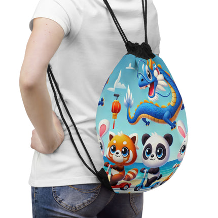 The Safari Friends on the Move Drawstring Bag – Adventure, Friendship & Sunny Fun