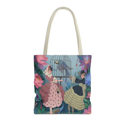 🦜🌸 The Ladies Of The Enchanted Aviary Tote Bag – Art Deco Floral Fantasy