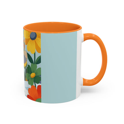 ❄️🌼 The Winter Flower Wanderer Colorful Mug – Colorful Art Deco Snow Fantasy