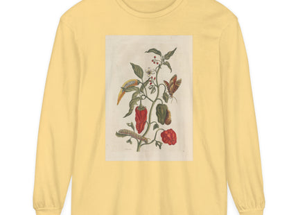 Botanical Pl.15 by Maria Sibylla Merian Garment-dyed Long Sleeve T-Shirt