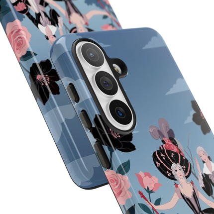 🌹🎭 The Rose Masquerade Promenade Phone Case – Art Deco Floral Elegance
