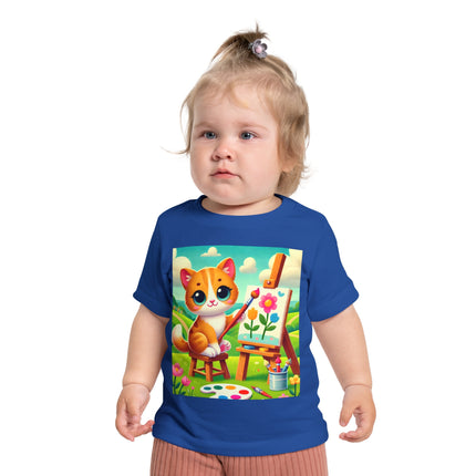 Kitten’s Creative Day Baby T-Shirt – A Little Artist at Play